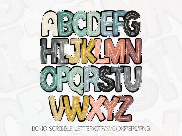 Boho Scribble Letter Font