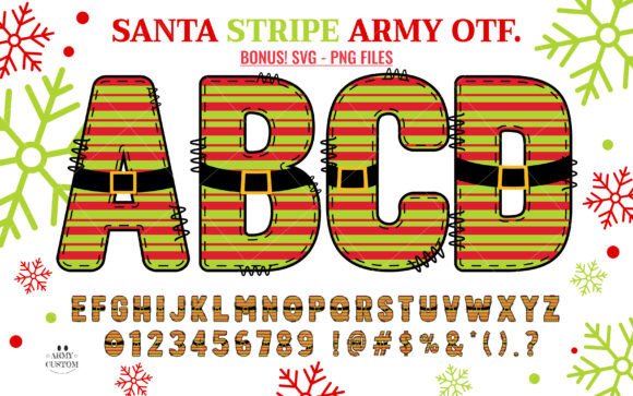 Christmas Santa Stripe Font