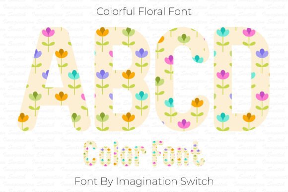 Colorful Floral Font for Creative Projects