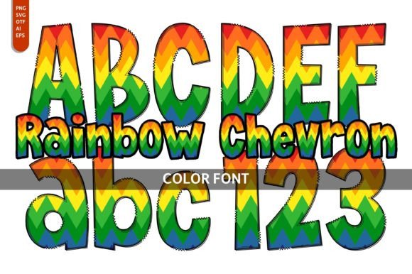 Rainbow Chevron Font for Creative Brands