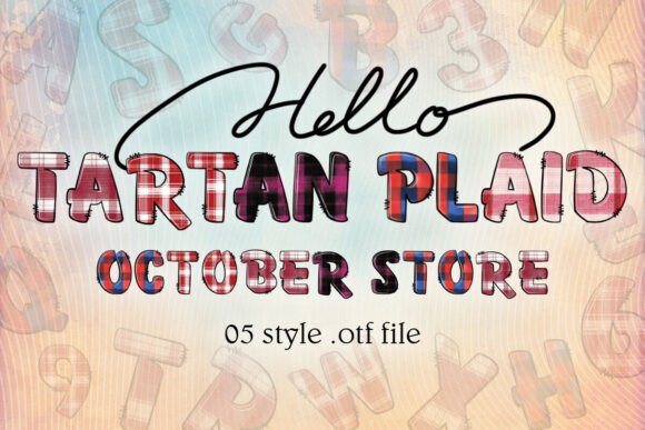 Red Tartan Plaid Font for Web Design